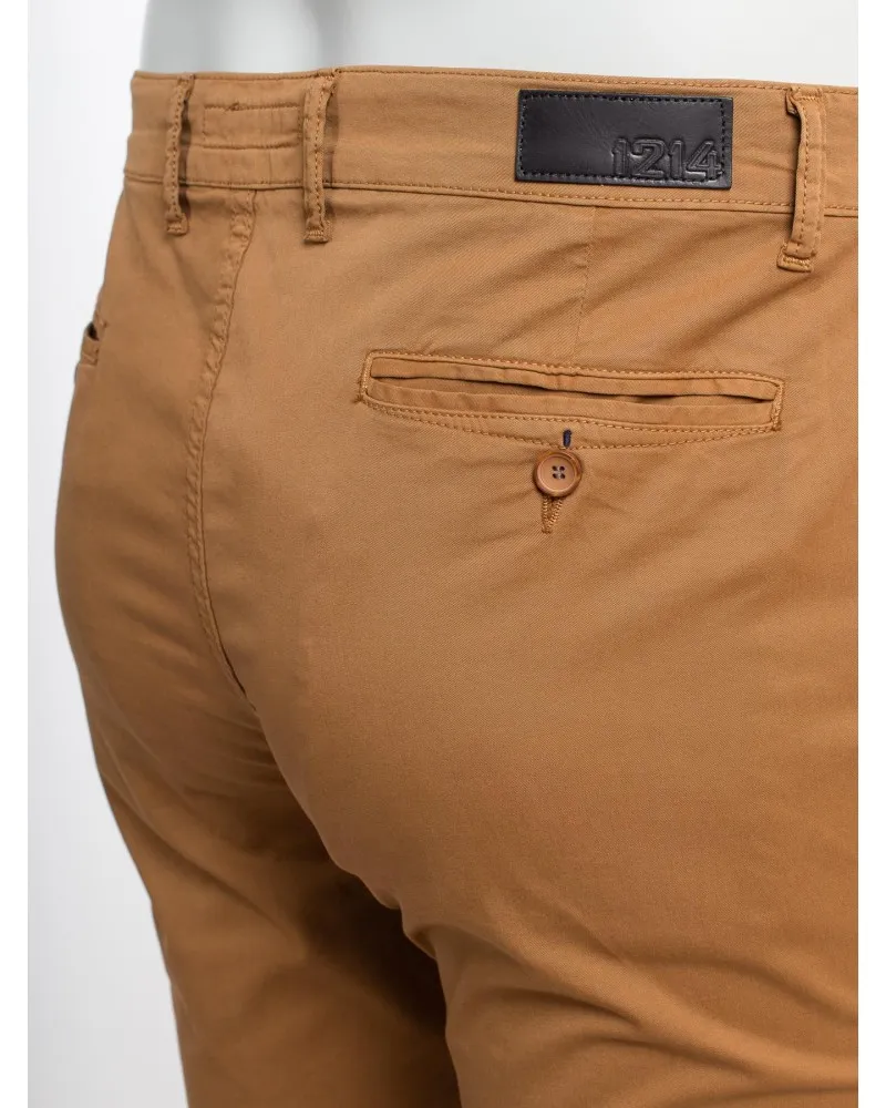 1214 Camel Cotton Pima Chino Pants for Tall Men - Size-factory