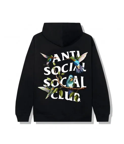 Anti Social Social Club Sweatshirt Hoodie Black Hummingbird