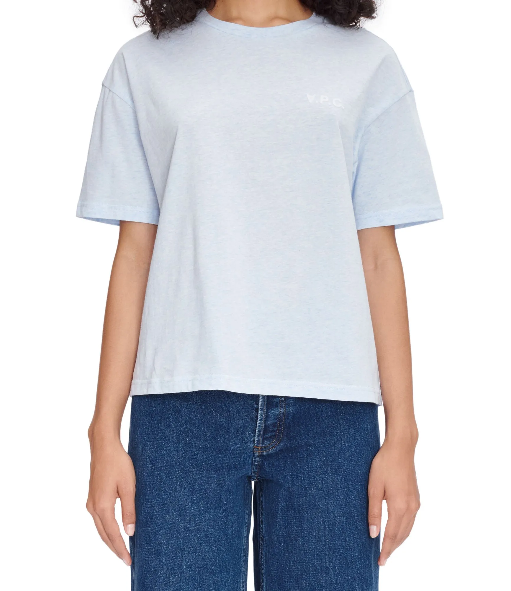 A.P.C. Pale Blue Heathered Ava T-Shirt