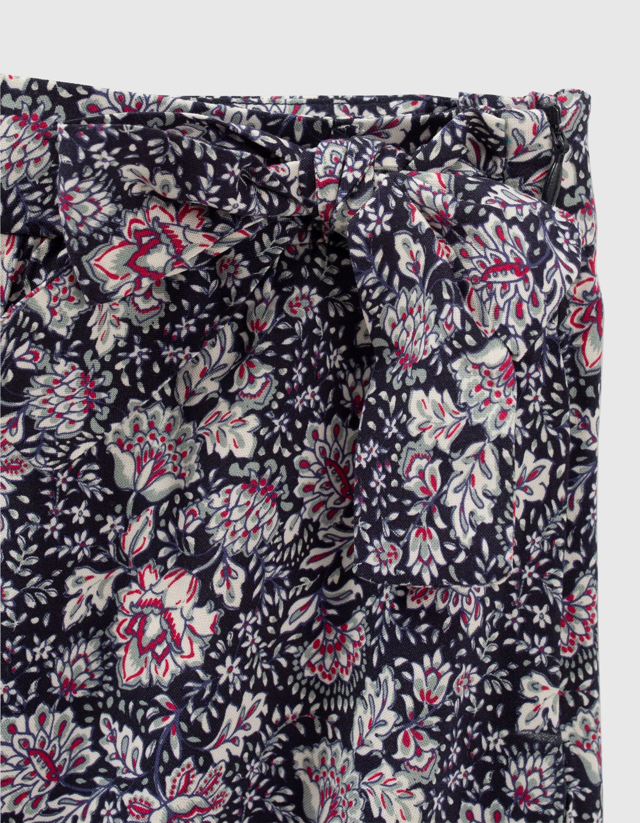 Asymmetrical Navy Skirt with Floral Print in Lenzing™ Ecovero™ for Girls