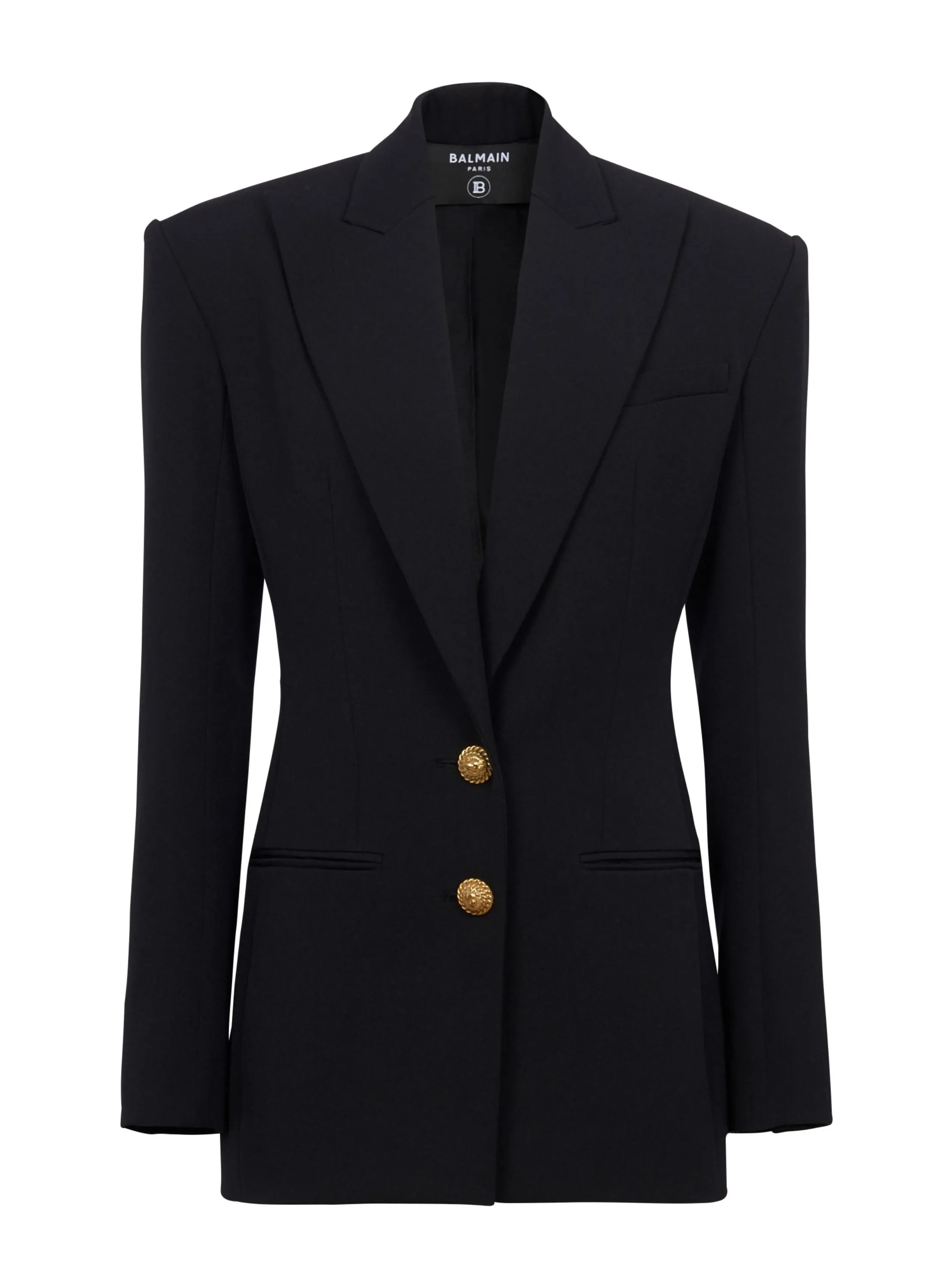 Black Two-Button Fitted Jacket BALMAIN