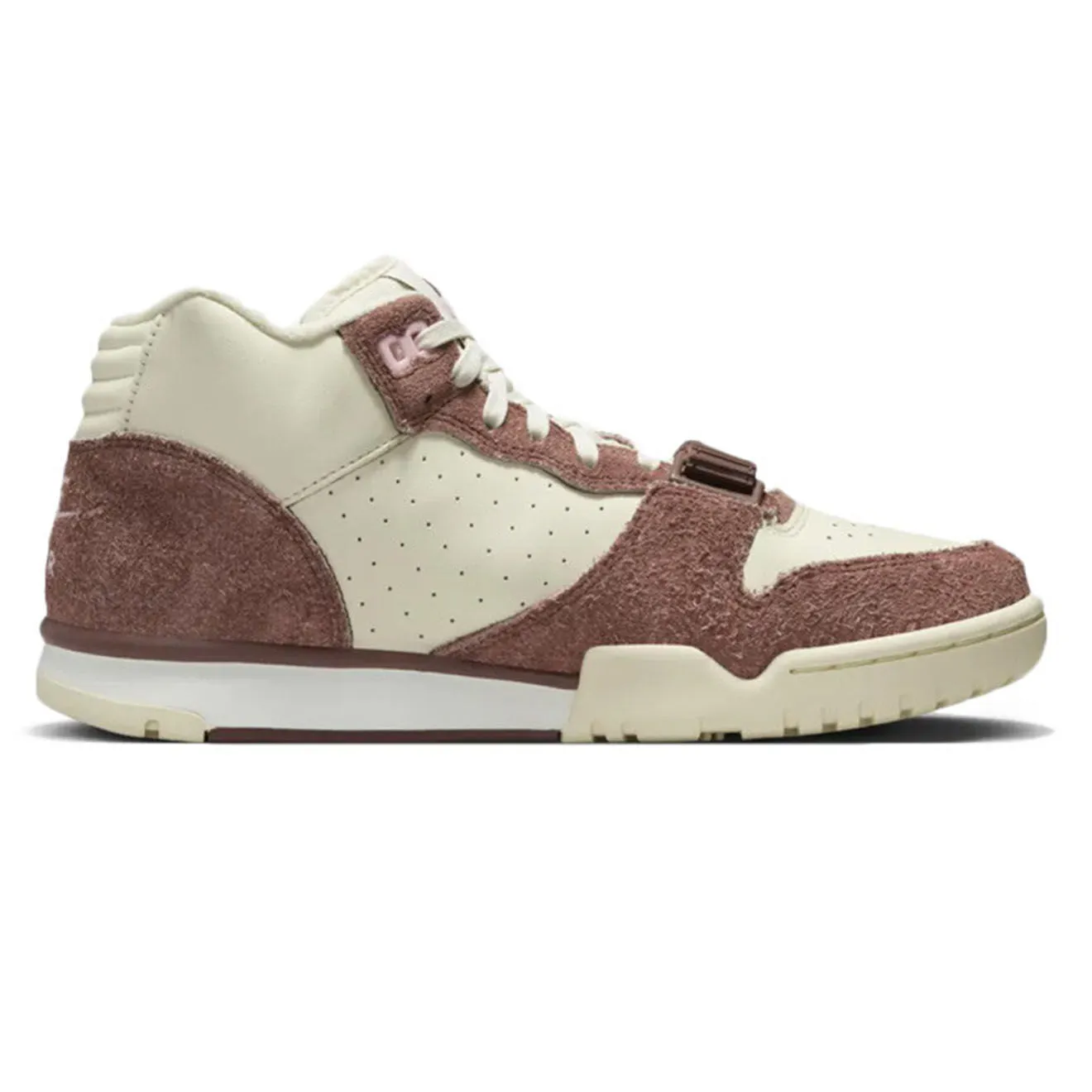 Brown/Beige/Pink Leather Air Trainer 1 Mid Sneakers