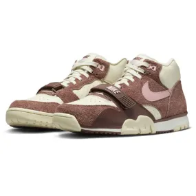 Brown/Beige/Pink Leather Air Trainer 1 Mid Sneakers