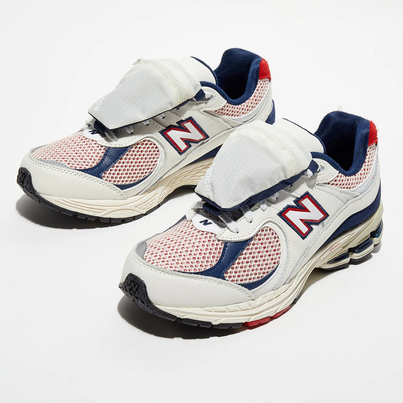 2002 Cream/Red/Blue Leather & Textile Sneakers