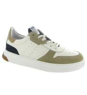 Men's Beige Canvas Jeans Sneakers - Schmoove