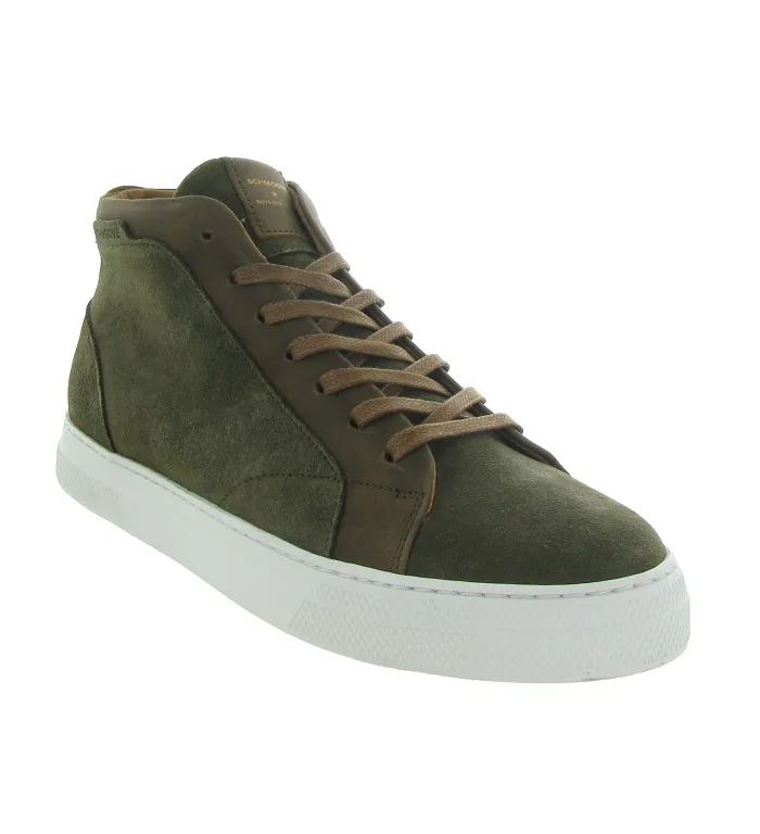 Men's Green Canvas Jeans Sneakers - Schmoove