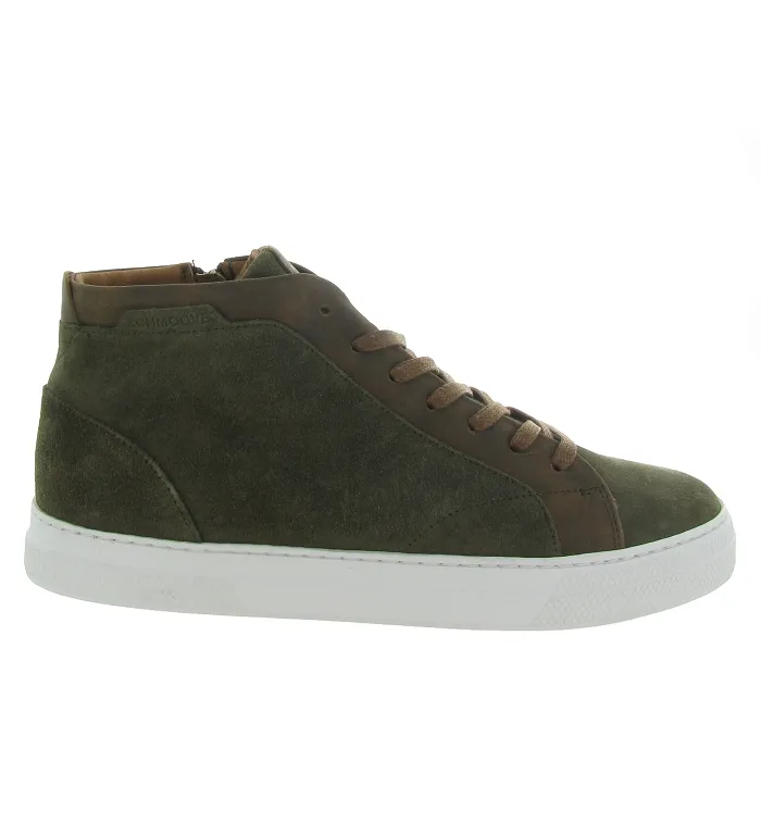 Men's Green Canvas Jeans Sneakers - Schmoove