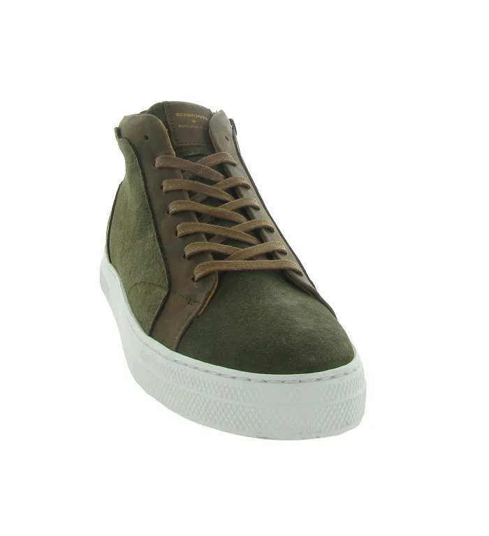 Men's Green Canvas Jeans Sneakers - Schmoove