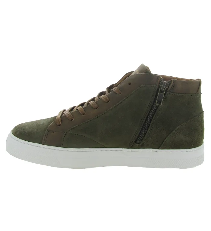 Men's Green Canvas Jeans Sneakers - Schmoove