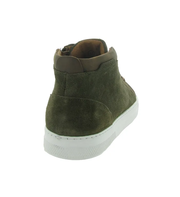 Men's Green Canvas Jeans Sneakers - Schmoove