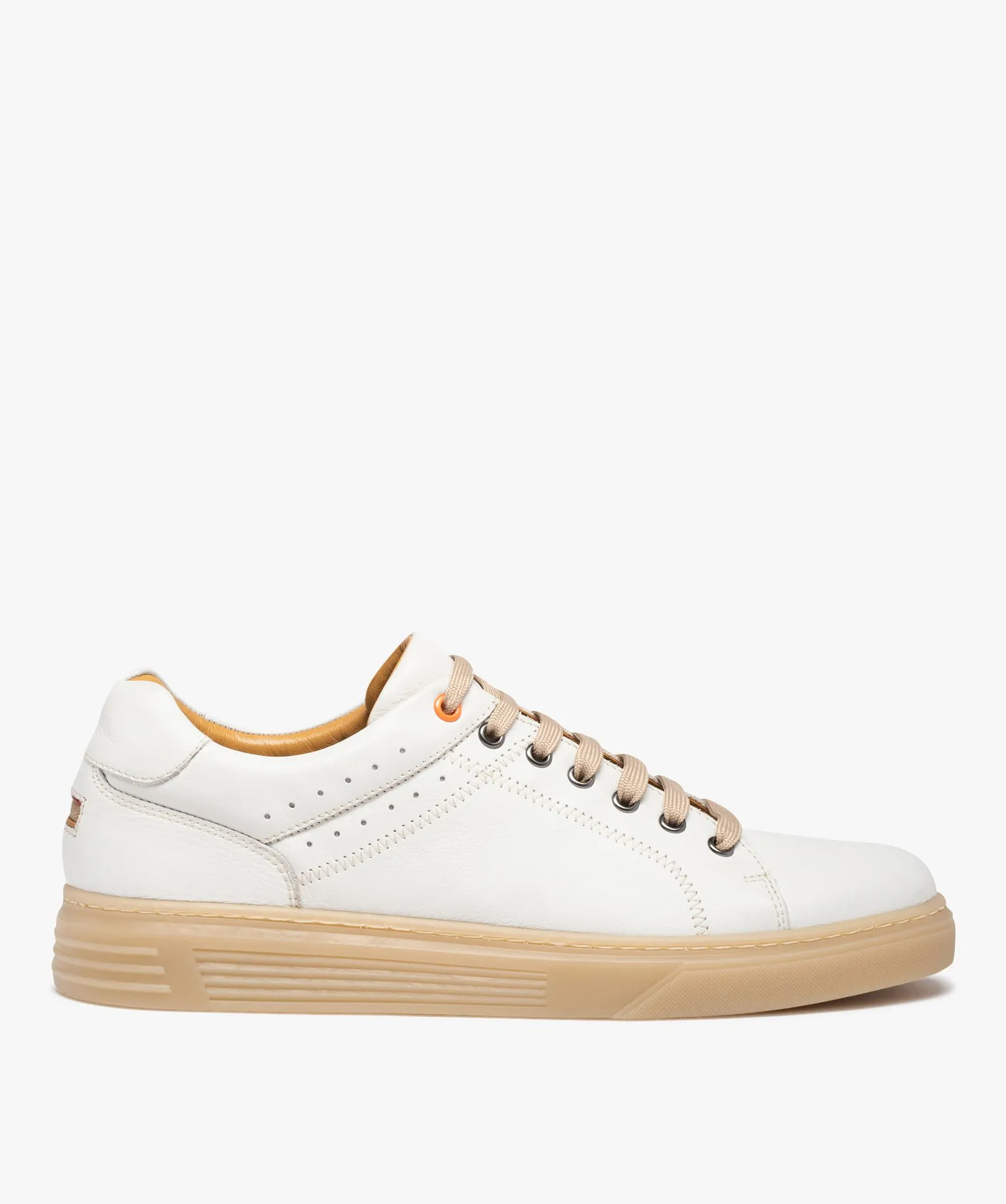 men's leather upper sneakers with contrasting laces - white Taneo standard sneakers and tennis shoes