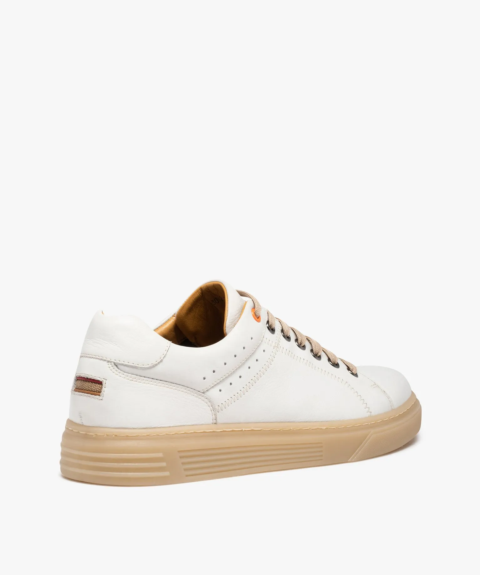 men's leather upper sneakers with contrasting laces - white Taneo standard sneakers and tennis shoes