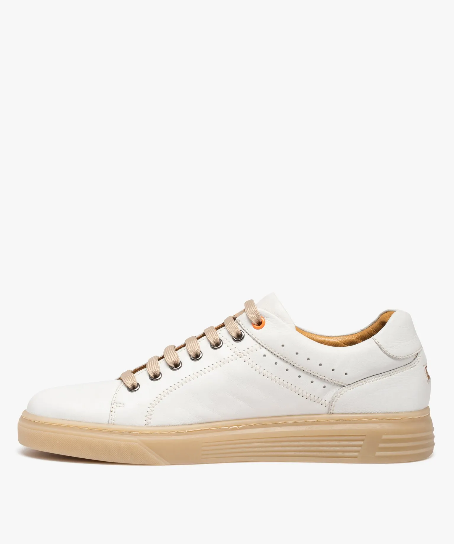 men's leather upper sneakers with contrasting laces - white Taneo standard sneakers and tennis shoes