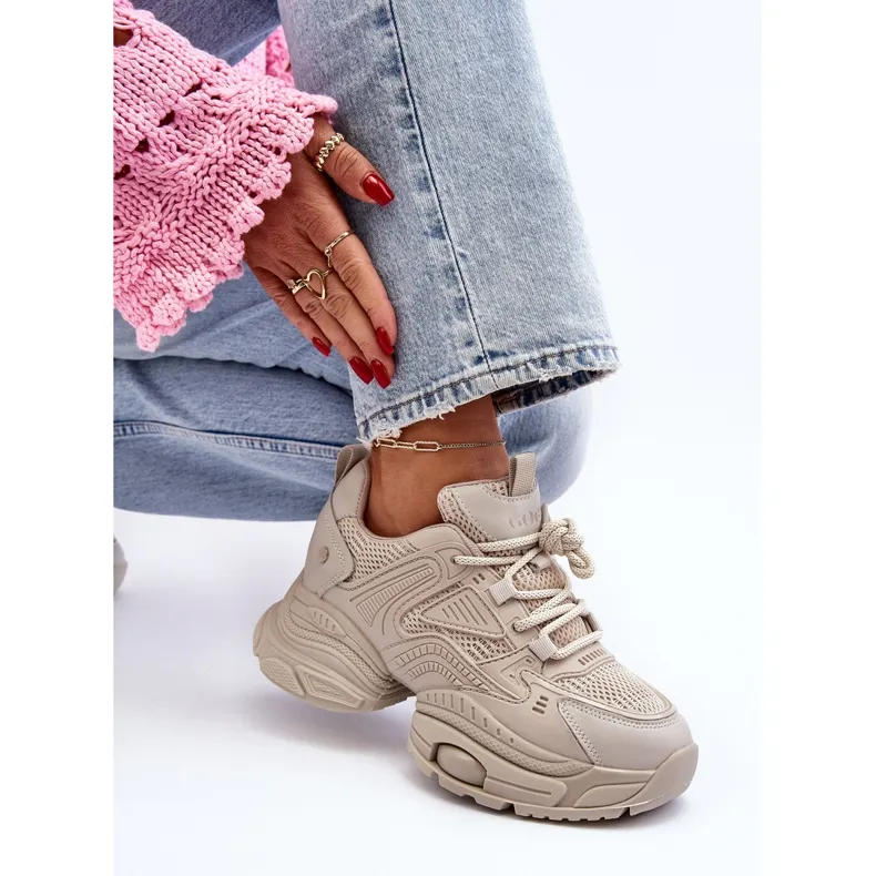 Beige chunky sole sneakers GOE NN2N4046.