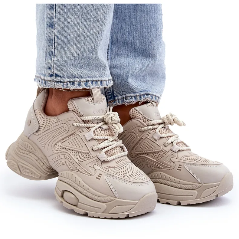 Beige chunky sole sneakers GOE NN2N4046.