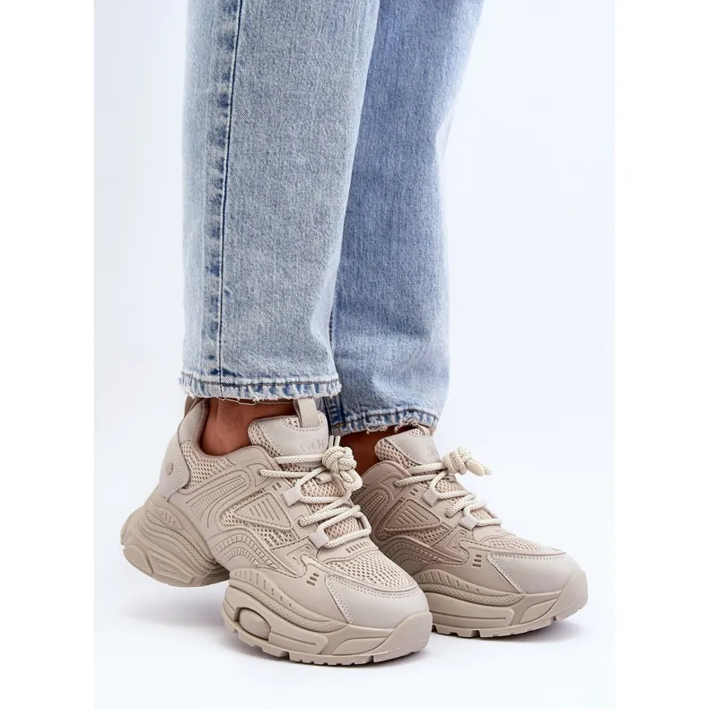 Beige chunky sole sneakers GOE NN2N4046.