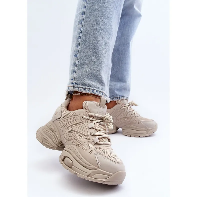 Beige chunky sole sneakers GOE NN2N4046.