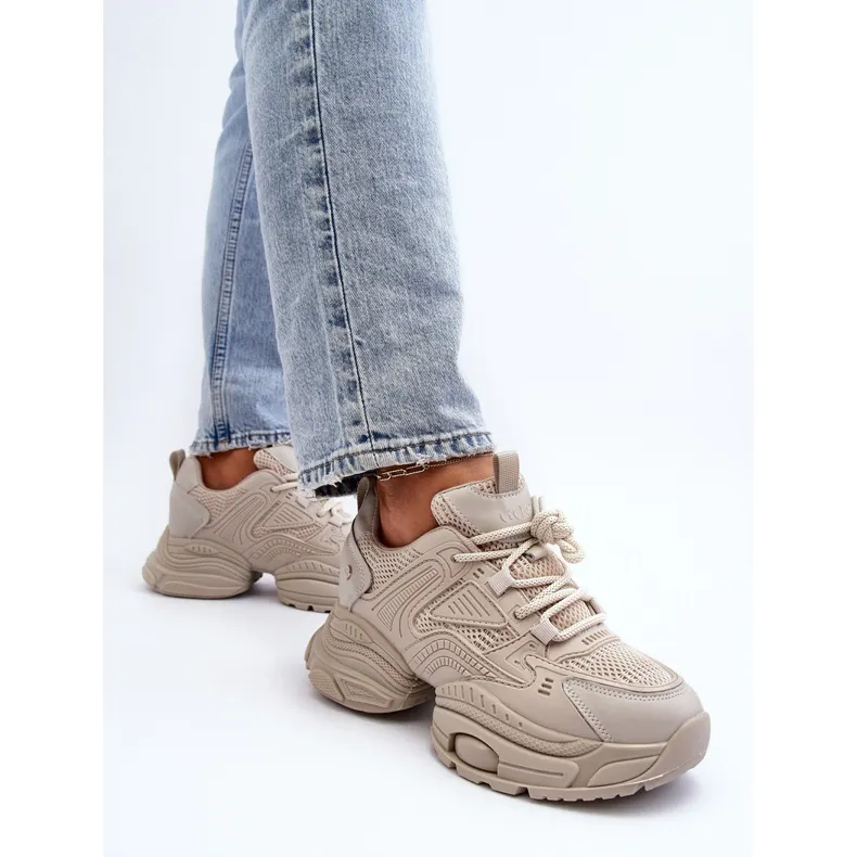 Beige chunky sole sneakers GOE NN2N4046.