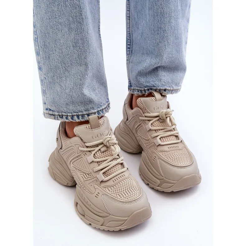 Beige chunky sole sneakers GOE NN2N4046.