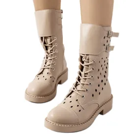 Beige Cut-Out Ankle Boots Finlay