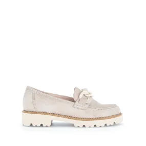 Beige Suede Loafers