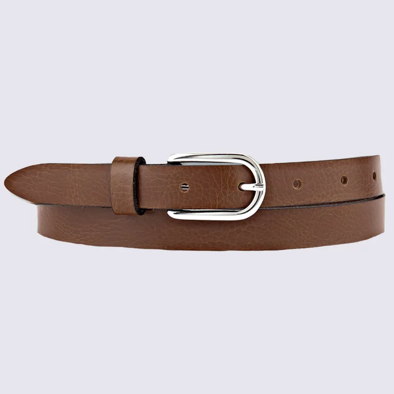 Bernd Götz thin cognac leather belt for women I Igert Chausseur & Maroquinier Dannemarie