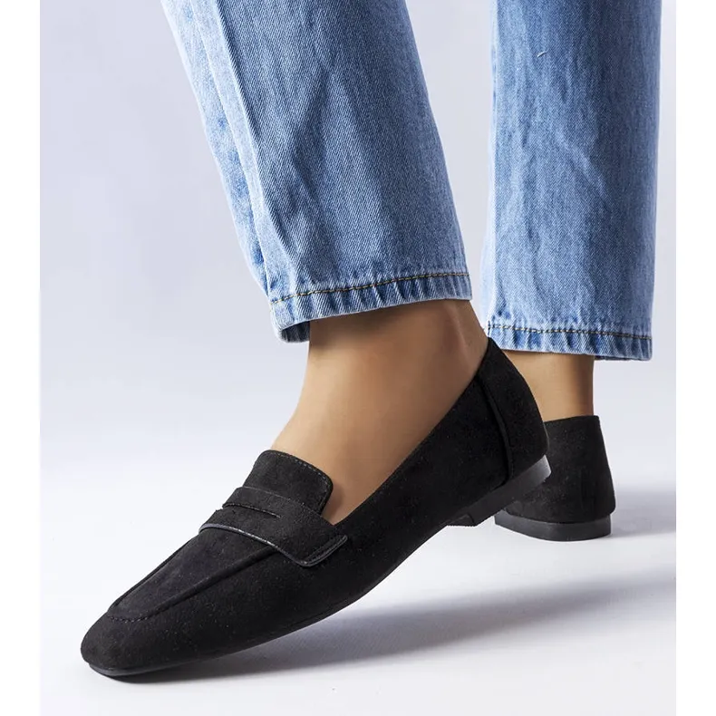 Best Black Eco-Suede Loafers - Black