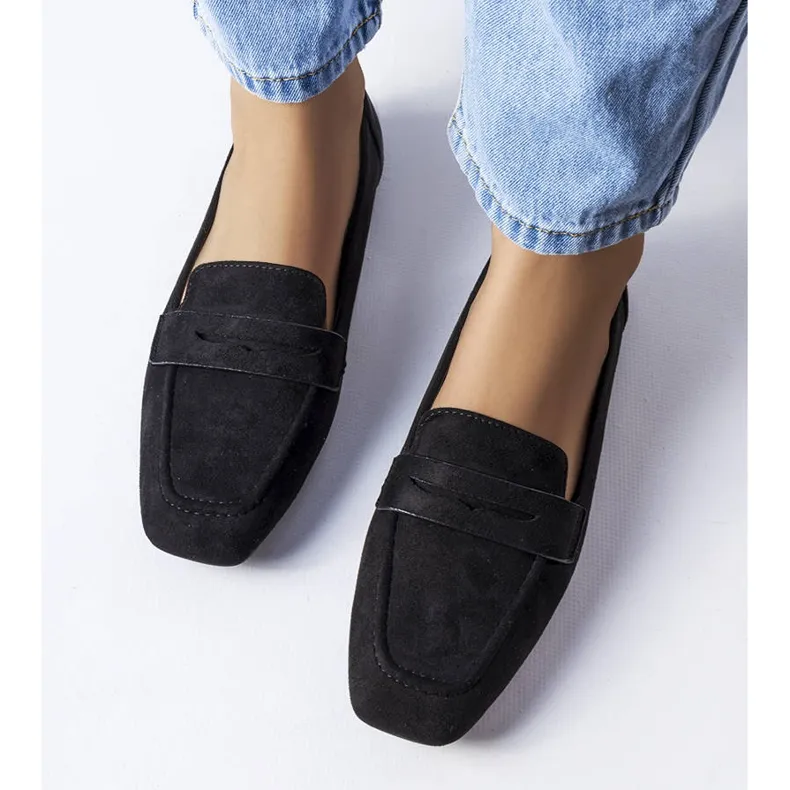 Best Black Eco-Suede Loafers - Black