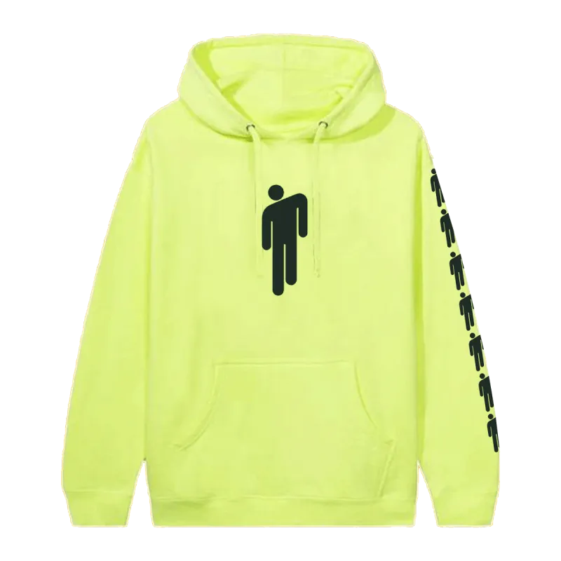 Billie Eilish Safety Yellow Hooded Sweatshirt with Original Logo