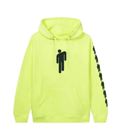 Billie Eilish Safety Yellow Hooded Sweatshirt with Original Logo