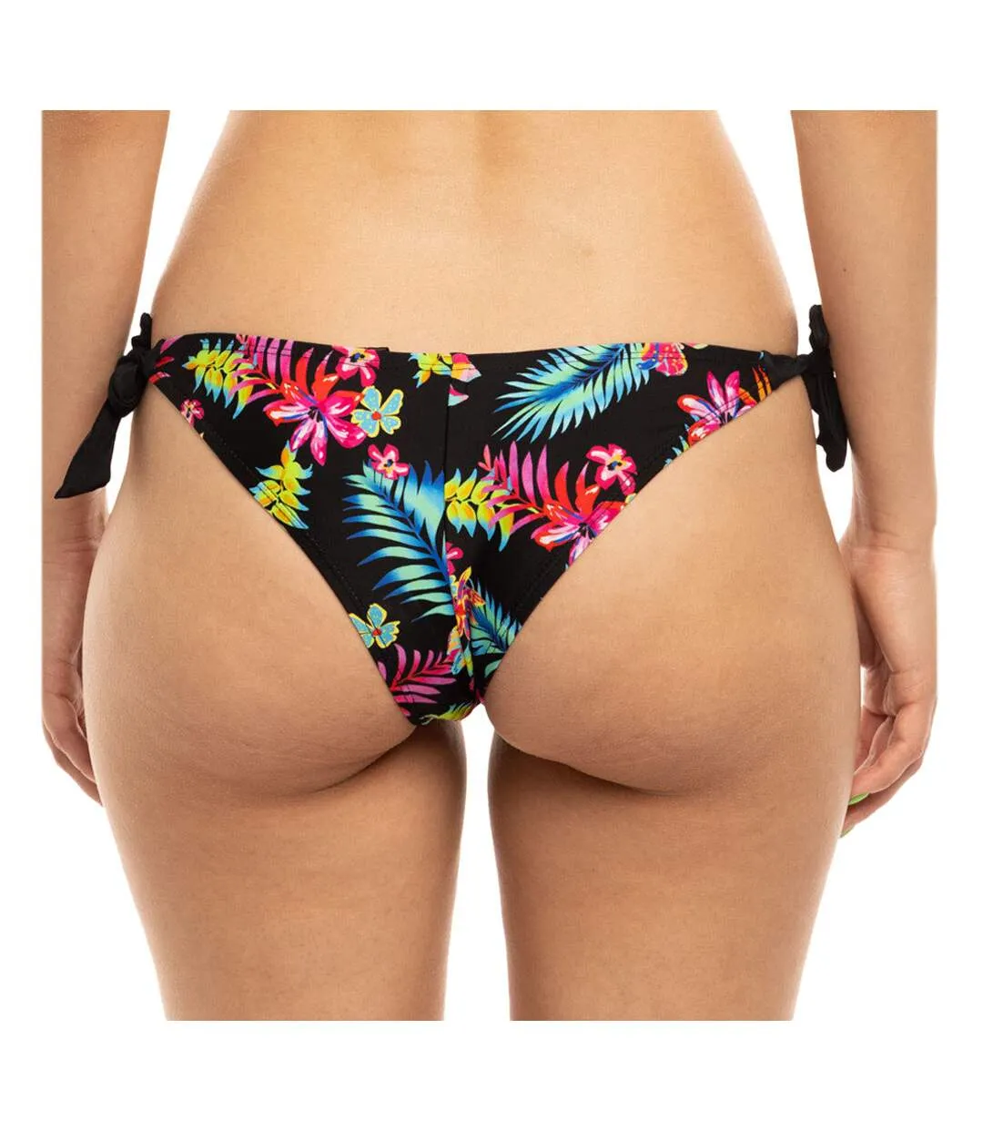 Black Bikini Bottom with Floral Bow - Women Sun Project Tanga