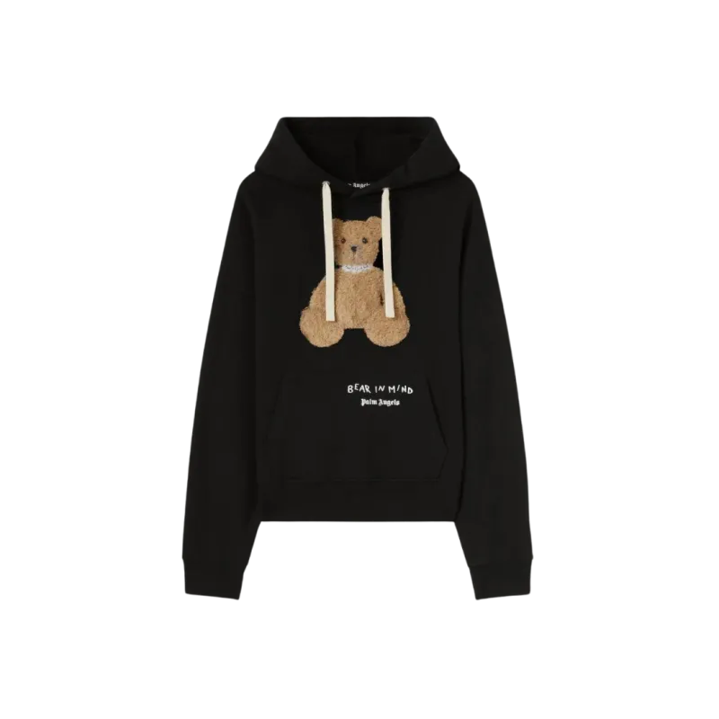 Black Cotton Hoodie Bear in Mind