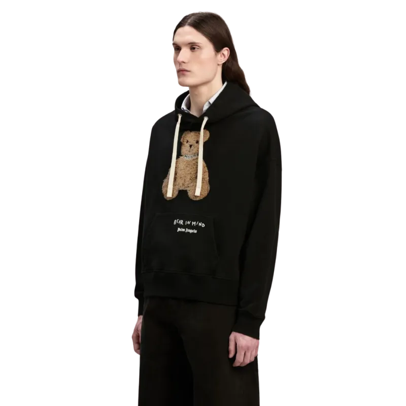 Black Cotton Hoodie Bear in Mind