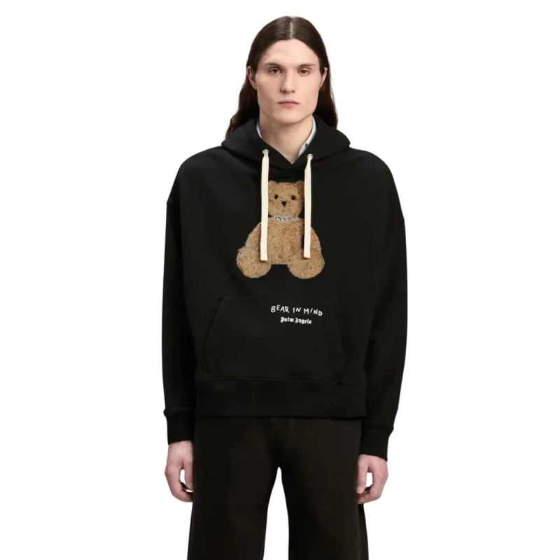 Black Cotton Hoodie Bear in Mind