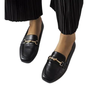 Black Decorative Moccasins by Docherty - Black