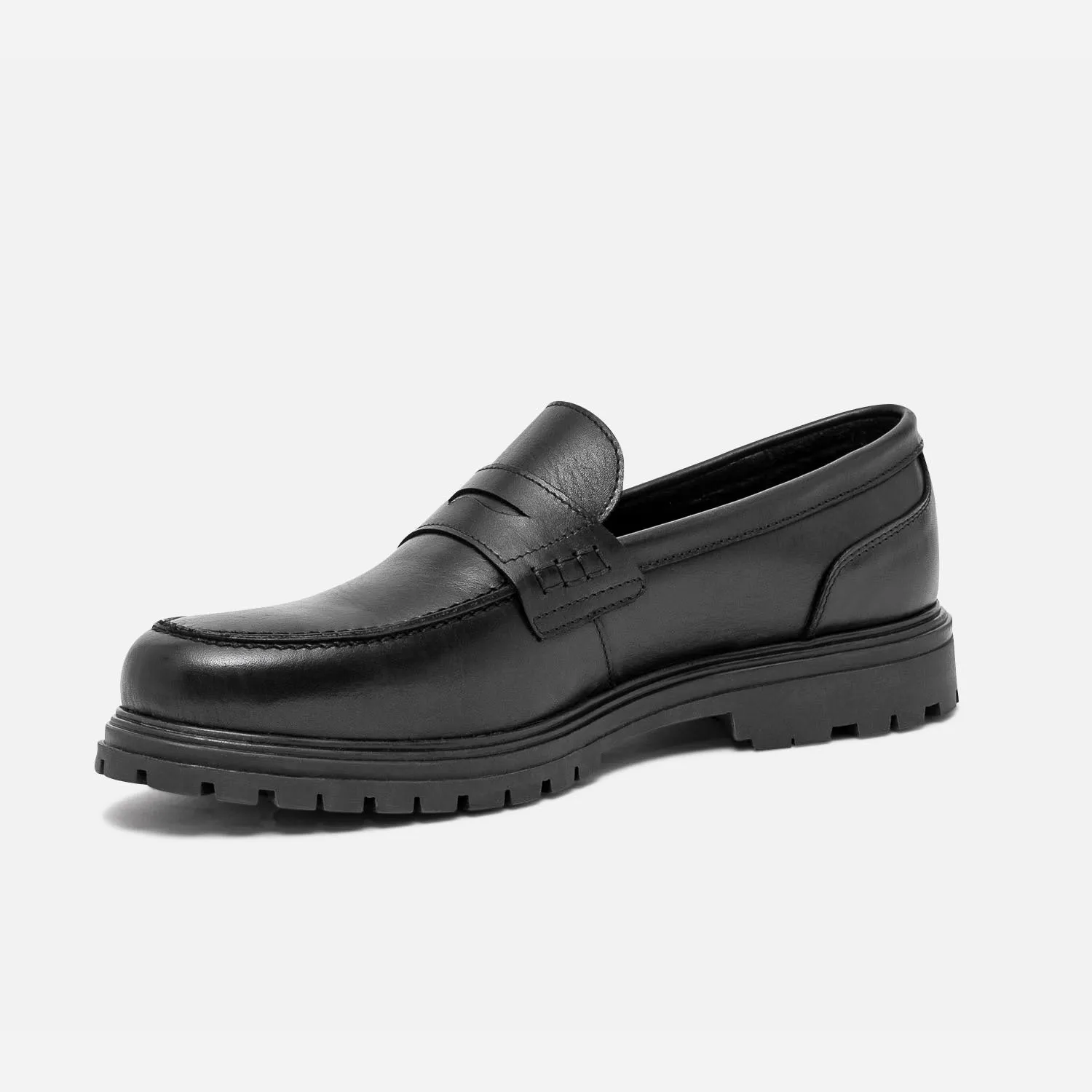 Black Eco-Friendly Leather Loafers - Men's Loafers | ERAM