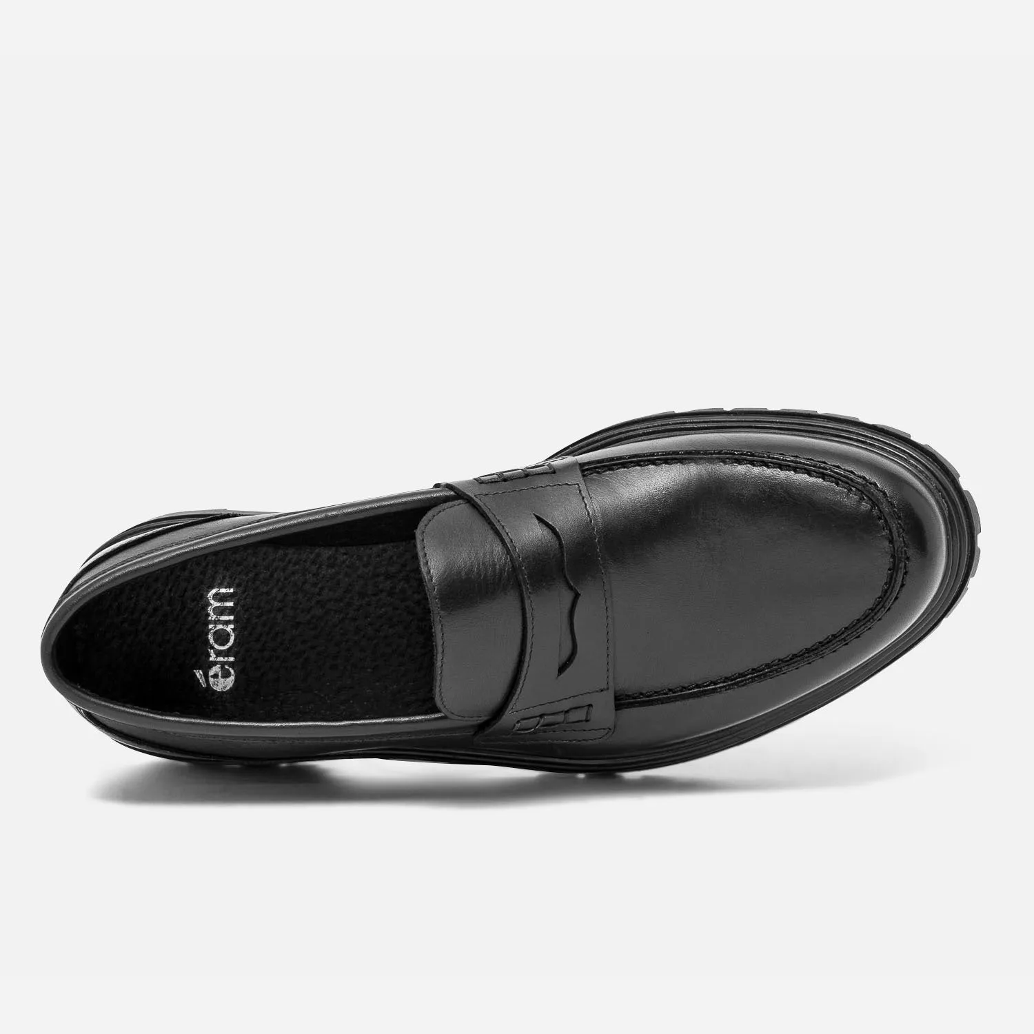 Black Eco-Friendly Leather Loafers - Men's Loafers | ERAM