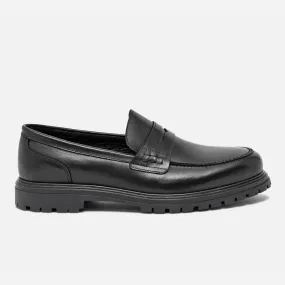 Black Eco-Friendly Leather Loafers - Men's Loafers | ERAM