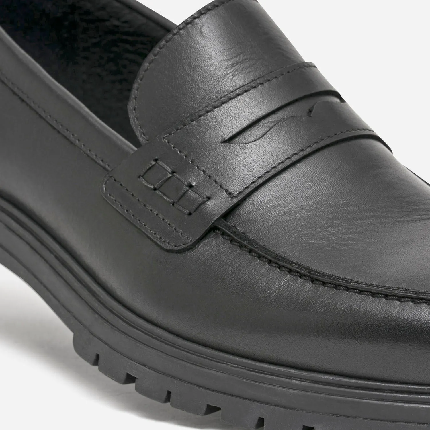 Black Eco-Friendly Leather Loafers - Men's Loafers | ERAM