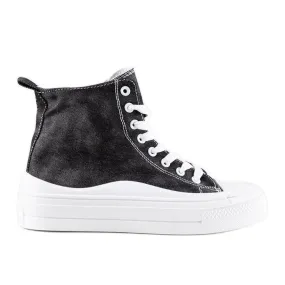 Black Frederick platform sneakers.