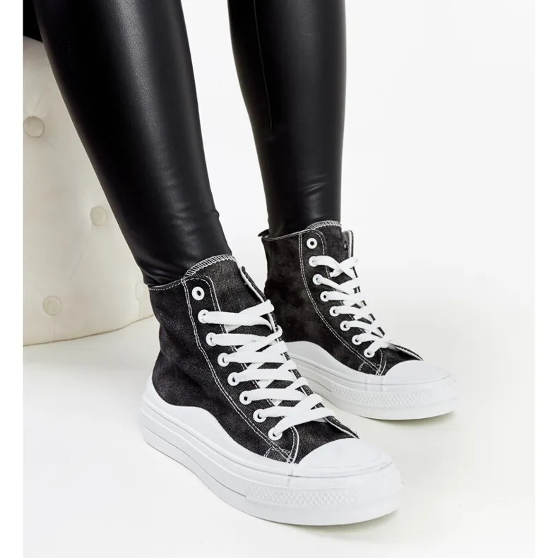 Black Frederick platform sneakers.