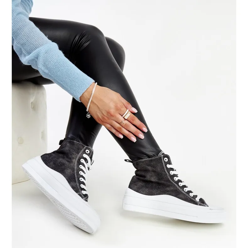 Black Frederick platform sneakers.