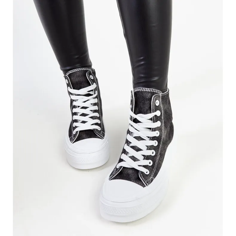 Black Frederick platform sneakers.