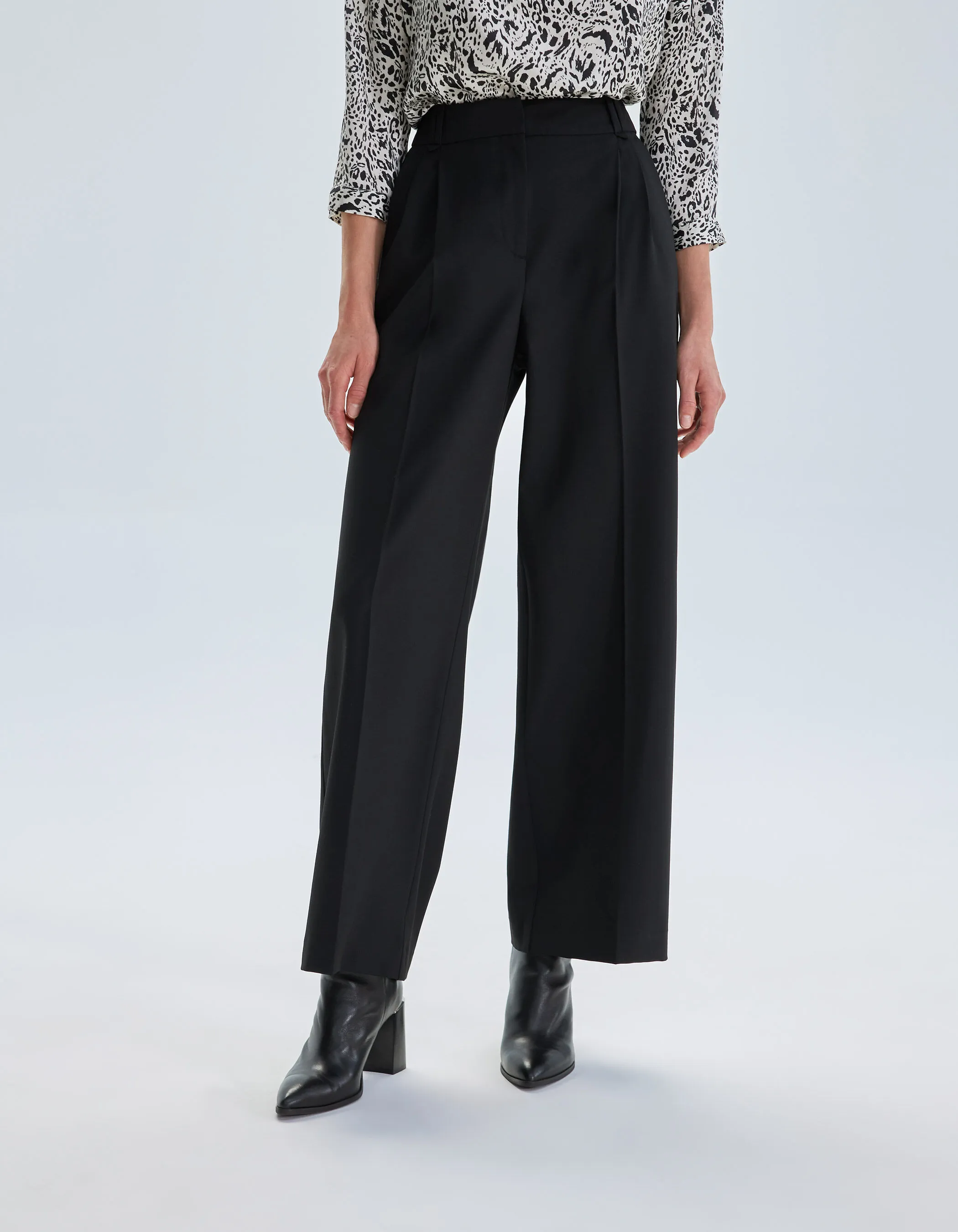 Black High Waisted Wide Leg Pants Women