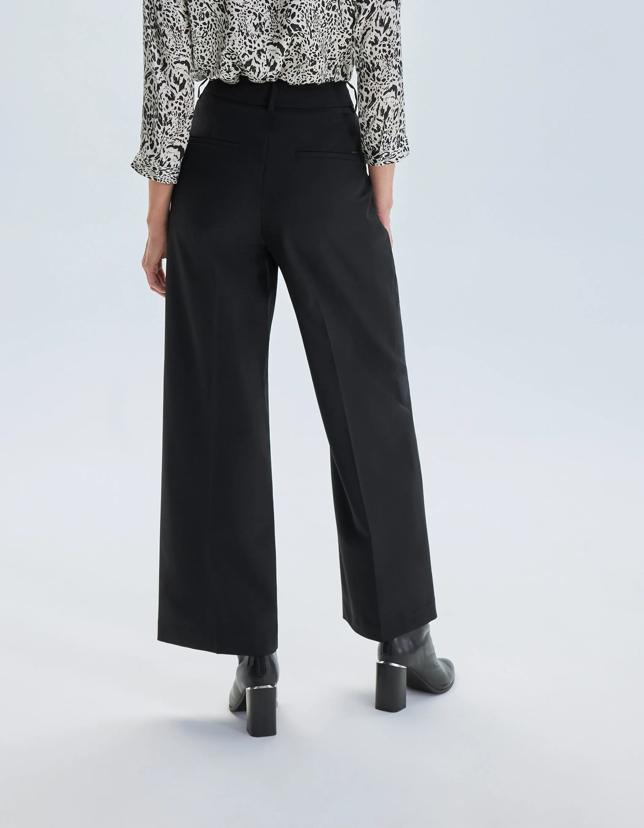 Black High Waisted Wide Leg Pants Women