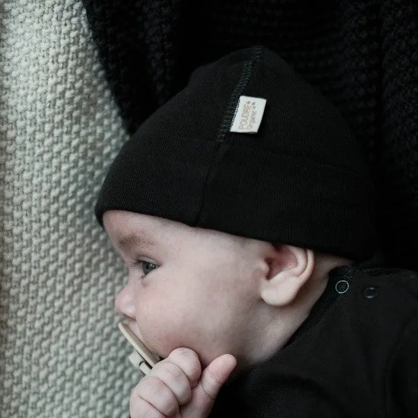 Black Pirate Litchi Newborn Bonnet