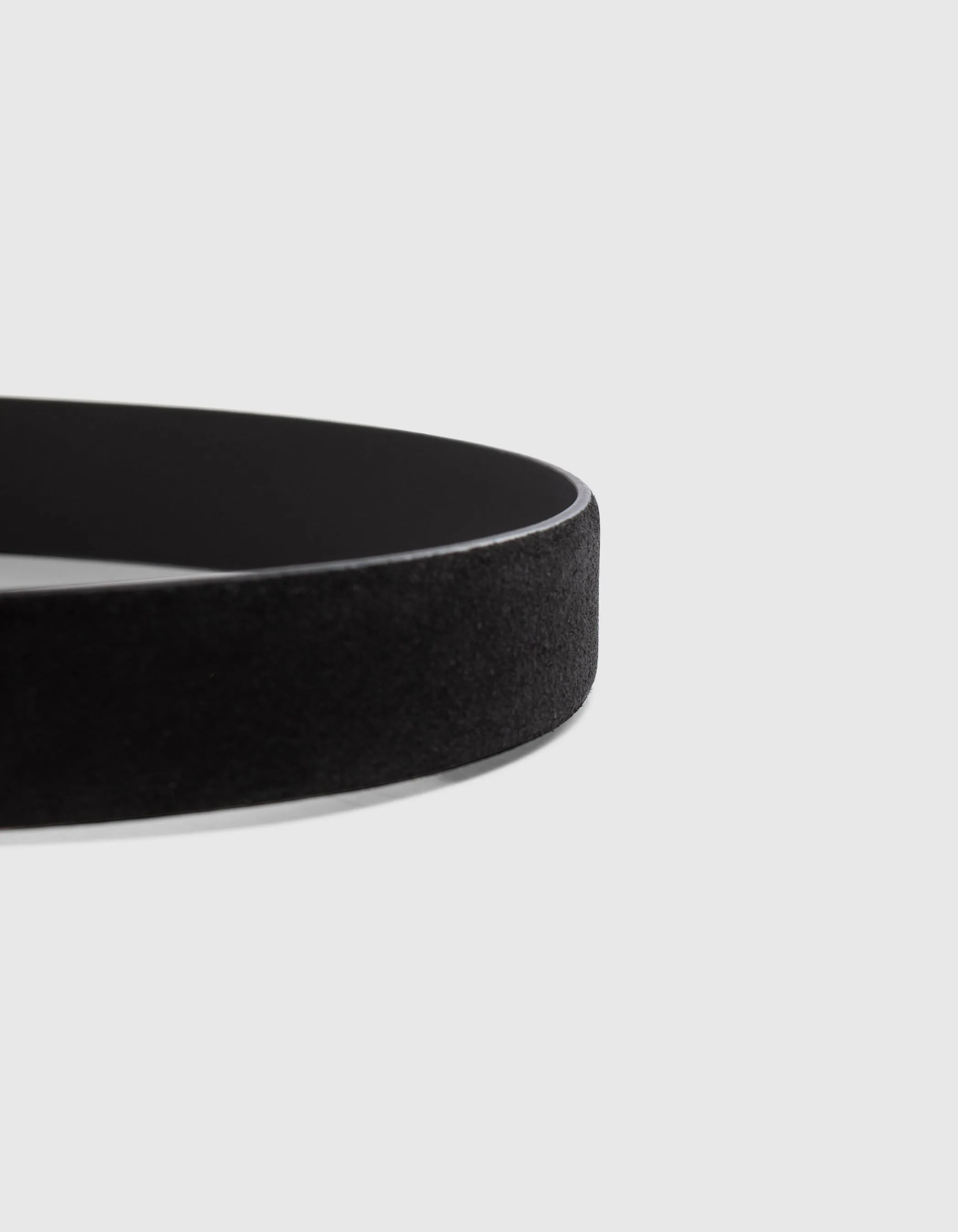 Black Velvet Leather Slim Men's Belt