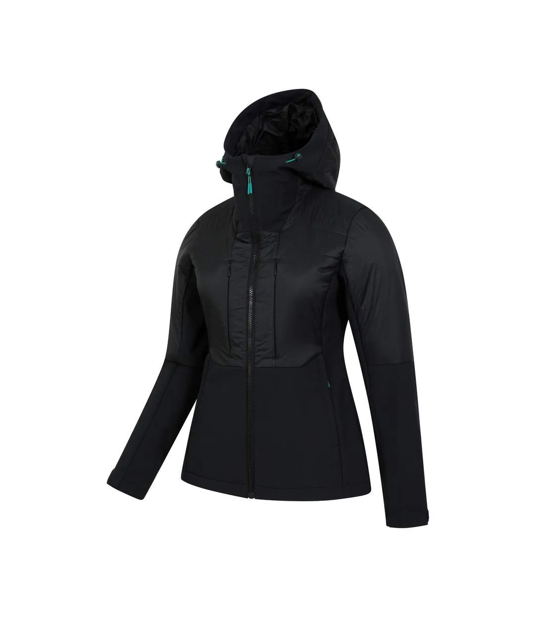 Black Women's Hybrid Machine Quilted Padded Jacket - Mountain Warehouse