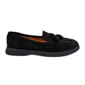 Black Women's Suede Moccasins Dansitu