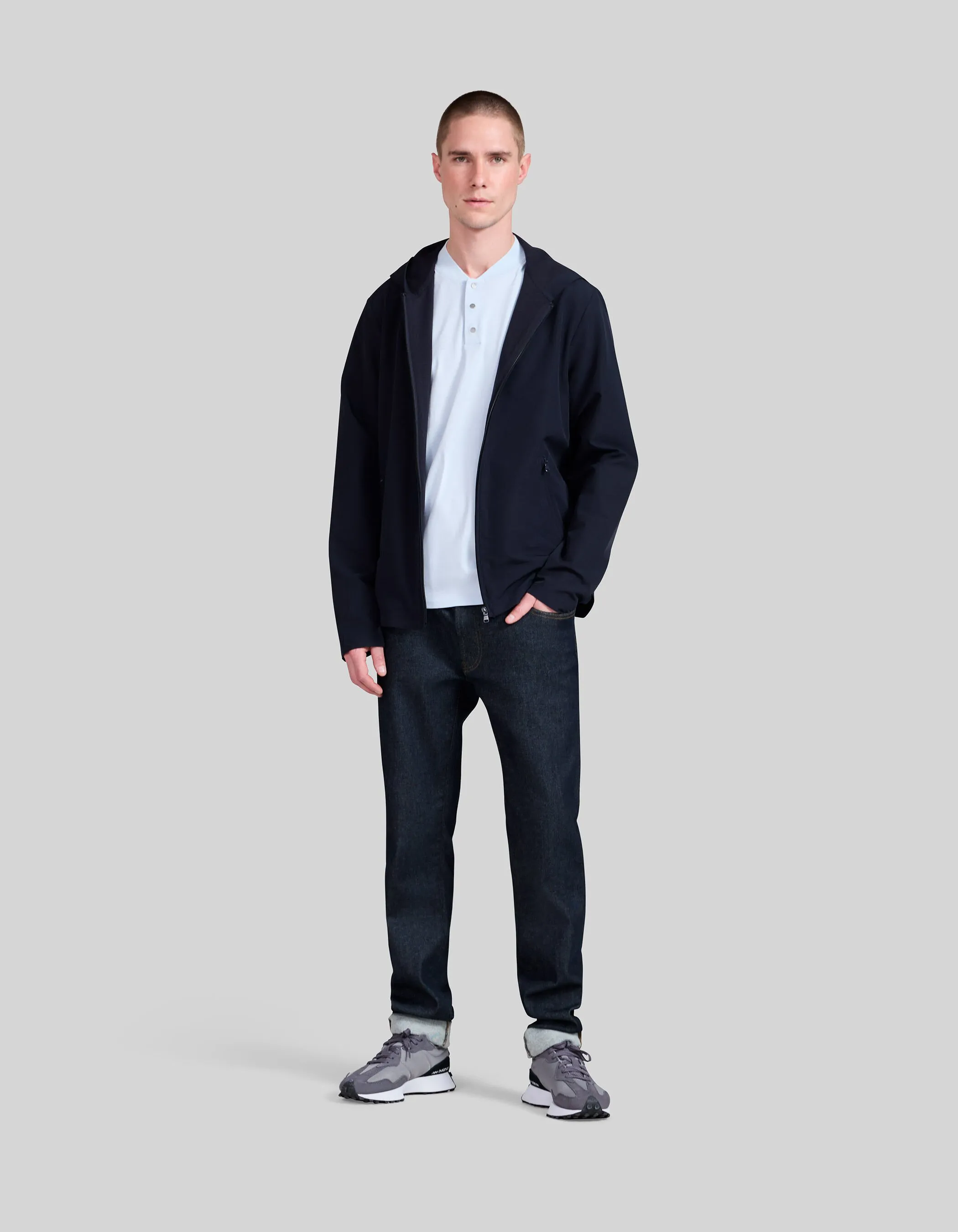 Men's Lightweight Navy Hooded Jacket